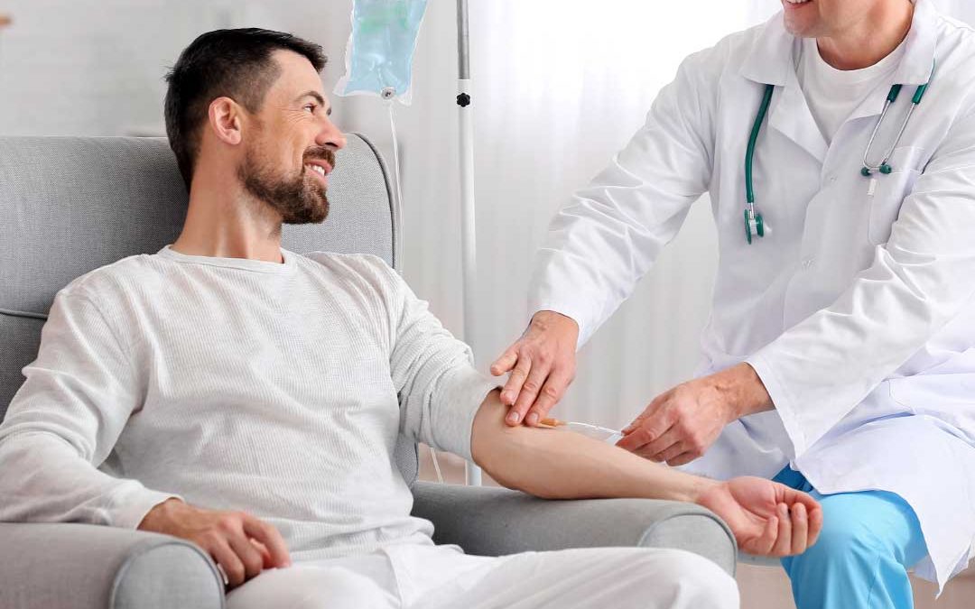 Man receives IV nutrient therapy